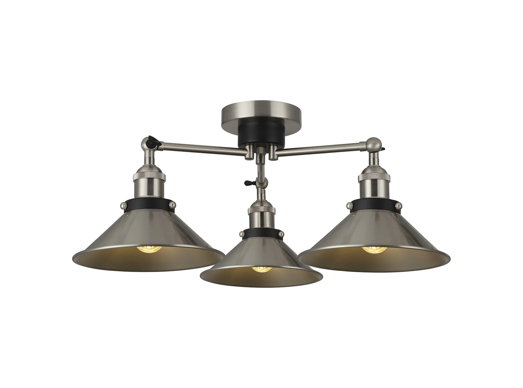 Damien-Satin Nickel Ceiling Lights Deco Semi Flush Fittings